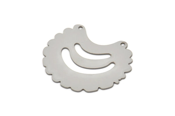 Steel Charm, Stainless Steel Irregular Charms With 2 Holes, Pendants, Necklace Findings (29x35x0.80mm) SMP2405