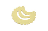 Brass Charm, Raw Brass Irregular Charms With 2 Holes, Pendants, Necklace Findings (29x35x0.60mm) SMP2405