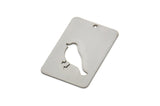 Steel Rectangle Charm, Stainless Steel Bird Charms With 1 Hole, Findings (30x20x0.80mm) SMP2406