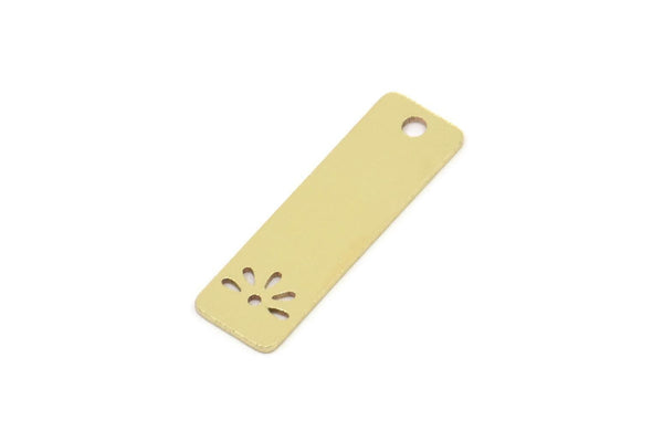 Brass Rectangle Charm, Raw Brass Rectangle Shaped Charms With 1 Hole, Findings (20x6x0.60mm) SMP2407