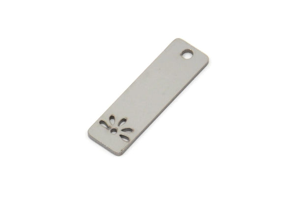 Steel Rectangle Charm, Stainless Steel Rectangle Shaped Charms With 1 Hole, Findings (20x6x0.80mm) SMP2407