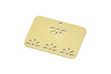 Brass Rectangle Charm, Raw Brass Rectangle Shaped Charms With 1 Hole, Findings (17.5x25x0.60mm) SMP2408