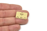 Brass Rectangle Charm, Raw Brass Rectangle Shaped Charms With 1 Hole, Findings (17.5x25x0.60mm) SMP2408