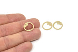 Brass Round Charm, Raw Brass Round Shaped Charms With 1 Hole, Findings (15x1.20mm) A5921