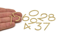 Pirinç Rakam Tılsımı, 2 Delikli Ham Pirinç Rakam Şekilli Tılsımlar, Rakam Takıları, Bağlantı Parçaları (30x1,5 mm) SMP2410