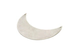 Moon Wall Art, Antique Silver Plated Brass Crescent Moon Wall Hanging Decor with 2 Holes (75x26x0.60mm) H0177
