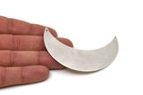 Moon Wall Art, Antique Silver Plated Brass Crescent Moon Wall Hanging Decor with 2 Holes (75x26x0.60mm) H0177