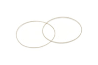 70mm Circle Connectors - 6 Antique Silver Plated Brass Circle Connectors (70x1x1mm) Bs 1103