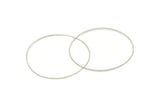 70mm Circle Connectors - 6 Antique Silver Plated Brass Circle Connectors (70x1x1mm) Bs 1103