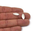 Silver Marquise Charm, 50 Antique Silver Plated Brass Marquise Charms, Findings (16mm) Brs 28 A0127