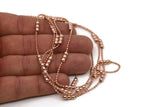 Rose Gold Ball Chain, 1 Meter Rose Gold Plated Brass Faceted Ball Chain (1.4mm / 3.5mm) Z187 BS1013