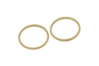 30mm Circle Connectors, Raw Brass Circle Connectors (30x1.5x1.5mm) E010