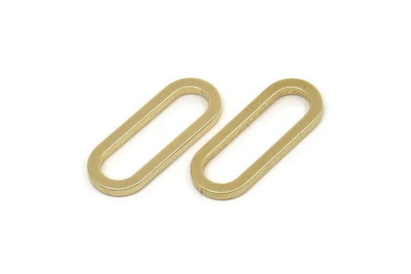 Brass Oval Connector, Raw Brass Oval Connectors, Charms, Findings (20x8x1.5mm) E004