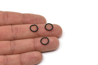 10mm Jump Ring, 24 Oxidized Black Brass Jump Rings (10x1.2mm) A0371 S096
