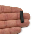 Black Oval Tube, 8 Oxidized Black Brass Oval Tubes, Beads  (29x7.3x4.5mm) Sq32 BRC290 S1218