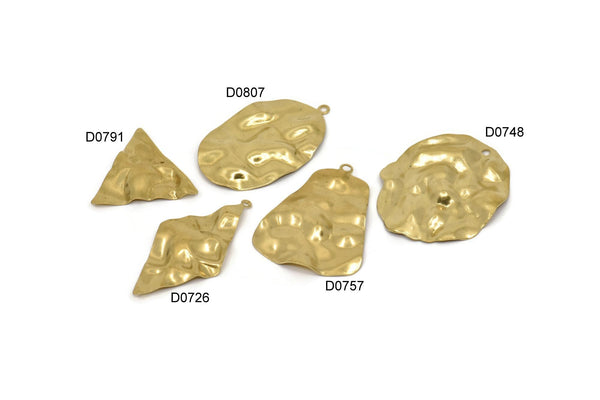 Brass Charm, Raw Brass Mixed Charms, Brass Wavy Charms, Irregular Charms, Findings D0791-D0726-D0807-D0748-D0757