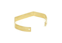 140mm Brass Cuff - 2 Raw Brass Cuff Bracelet Blank Bangles With 2 Holes  (140x8x1mm) BRC179