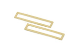 Brass Rectangle Blank, 8 Raw Brass Stick Blanks, Open Rectangle Blanks, Necklace Blanks (45x9x1mm) M03364