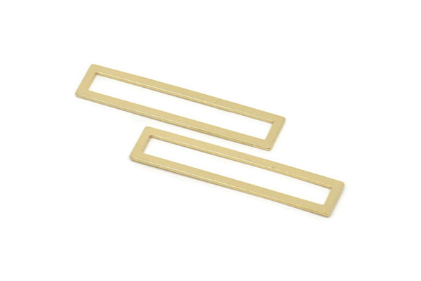 Brass Rectangle Blank, 8 Raw Brass Stick Blanks, Open Rectangle Blanks, Necklace Blanks (45x9x1mm) M03364
