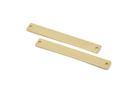 Pirinç Dikdörtgen Charm, 2 Delikli Ham Pirinç Dikdörtgen Şekilli Charmlar, Bağlantı Parçaları, Küpe Aksesuarları (41x5x1mm) A5833