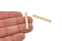 Pirinç Dikdörtgen Charm, 2 Delikli Ham Pirinç Dikdörtgen Şekilli Charmlar, Bağlantı Parçaları, Küpe Aksesuarları (41x5x1mm) A5833