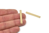 Pirinç Dikdörtgen Charm, 2 Delikli Ham Pirinç Dikdörtgen Şekilli Charmlar, Bağlantı Parçaları, Küpe Aksesuarları (41x5x1mm) A5833