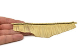 Brass Fringed Pendant, 1 Raw Brass Textured Fringed Trim Pendant With 2 Loops (166x49x5mm) N0230