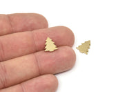 Brass Tree Blank, Raw Brass Pine Tree Blanks, Findings (12x10x1.2mm) A5751