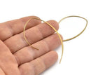 Brass Earring Wire, 24 Raw Brass Earring Wires (60x0.70mm) D1709