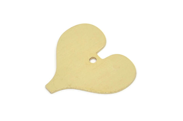 Brass Heart Charm, Raw Brass Heart Charms With 1 Hole, Findings (18x20x0.60mm) SMP2367