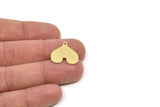 Brass Heart Charm, Raw Brass Heart Charms With 1 Hole, Findings (18x20x0.60mm) SMP2368