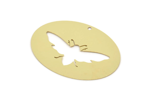 Brass Oval Charm, Raw Brass Bee Charms With 1 Hole, Findings (28x40x0.60mm) SMP2372