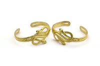 1 Pieces Raw Brass Snake Shaped Bracelet  N1779