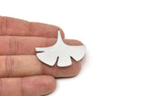 Steel Leaf Charm, Stainless Steel Gingko Leaf Charms With 1 Loop, Blanks, Findings (20/30/40x0.80mm) SMP2412