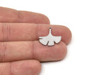 Steel Leaf Charm, Stainless Steel Gingko Leaf Charms With 1 Loop, Blanks, Findings (20/30/40x0.80mm) SMP2412