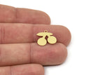 Brass Cherry Charm, Raw Brass Cherry Charms With 1 Loop, Blanks, Findings (13/17/24x0.60mm) SMP2413
