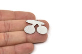 Steel Cherry Charm, Stainless Steel Cherry Charms With 1 Loop, Blanks, Findings (13/17/24x0.80mm) SMP2413