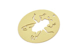 Brass Oval Charm, Raw Brass Insect Charms With 1 Hole (30x27x0.60mm) SMP2375