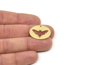 Pirinç Oval Charm, 1 Delikli Ham Pirinç Böcek Charmları (21x25x0,60 mm) SMP2376