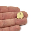 Brass Ghost Charm, Raw Brass Ghost Charms With 1 Loop, Blanks, Findings (15/20/25x0.60mm) SMP2415