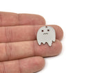 Steel Ghost Charm, Stainless Steel Ghost Charms With 1 Loop, Blanks, Findings (15/20/25x0.80mm) SMP2415
