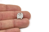 Steel Ghost Charm, Stainless Steel Ghost Charms With 1 Loop, Blanks, Findings (15/20/25x0.80mm) SMP2415