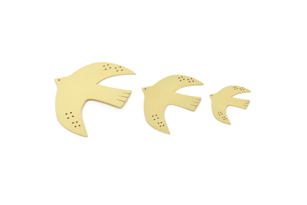 Brass Bird Blank, Raw Brass Bird Blanks, Bird Findings (20/30/40x0.60mm) SMP2379