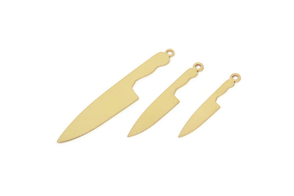 Pirinç Bıçak Süsü, 1 Halkalı Ham Pirinç Bıçak Süsü, Şef Bıçağı Süsü, Boşluklar, Buluntular (25/30/42x0.60mm) SMP2416