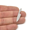 Steel Knife Charm, Stainless Steel Knife Charms With 1 Loop, Blanks, Findings (25/30/42x0.80mm) SMP2416
