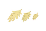 Brass Leaf Charm, Raw Brass Leaf Charms With 1 Loop, Blanks, Findings (20/30/40x0.60mm) SMP2417
