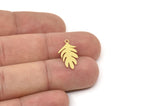 Brass Leaf Charm, Raw Brass Leaf Charms With 1 Loop, Blanks, Findings (20/30/40x0.60mm) SMP2417