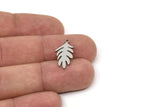Steel Leaf Charm, Stainless Steel Leaf Charms With 1 Loop, Blanks, Findings (20/30/40x0.80mm) SMP2417