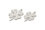 Steel Clover Charm, Stainless Steel Clover Charms With 1 Loop, Blanks, Findings (25/30x0.80mm) SMP2418