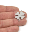 Steel Clover Charm, Stainless Steel Clover Charms With 1 Loop, Blanks, Findings (25/30x0.80mm) SMP2418